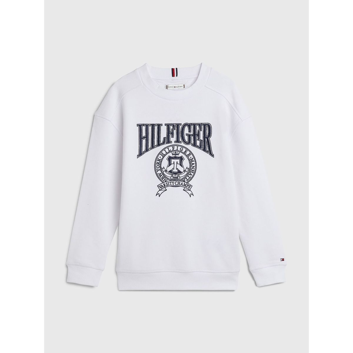 TOMMY HILFIGER - Polerón Unisex Varsity Logo Blanco Niño