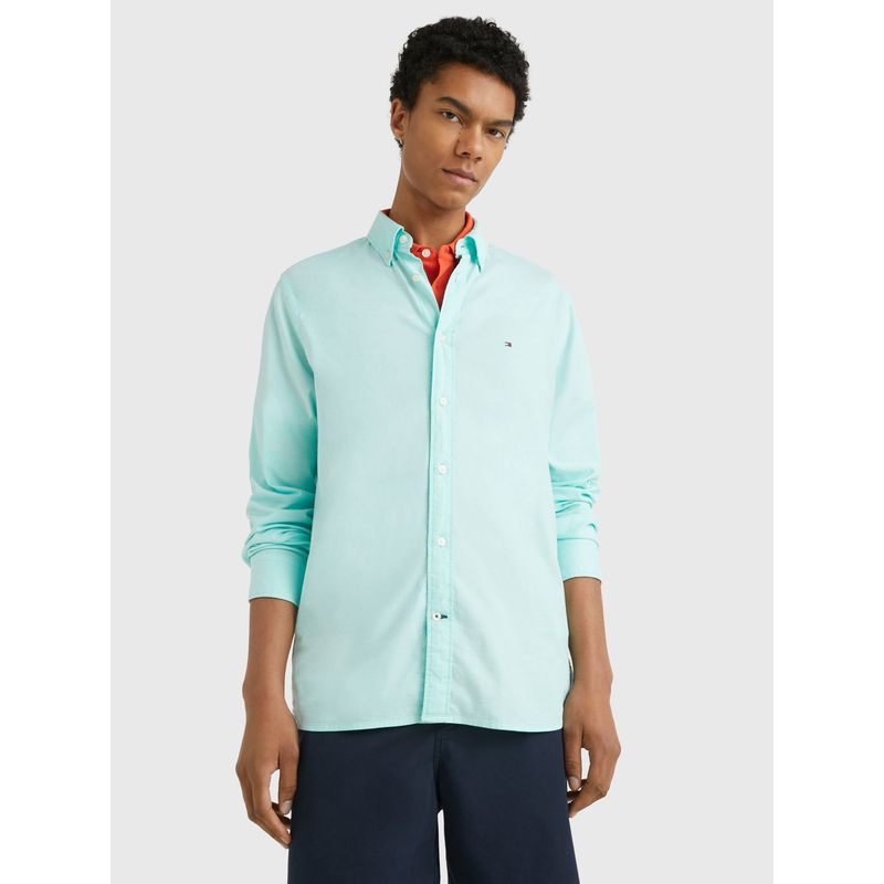 TOMMY HILFIGER - Camisa Essential 1985 Regular Fit Verde Hombre