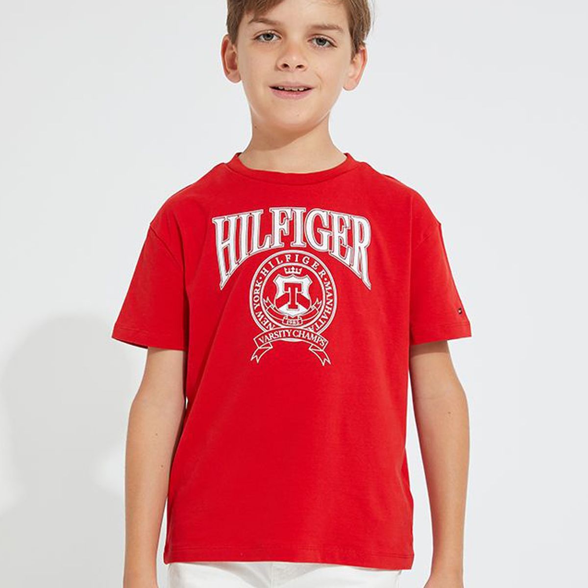 TOMMY HILFIGER - Polera Logo Varsity Rojo Niño