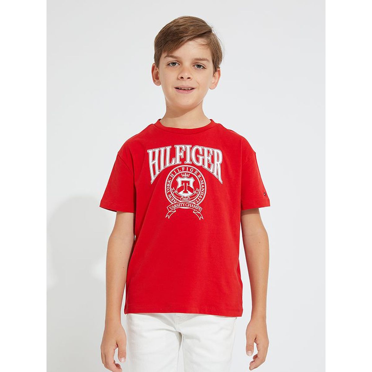 TOMMY HILFIGER - Polera Logo Varsity Rojo Niño