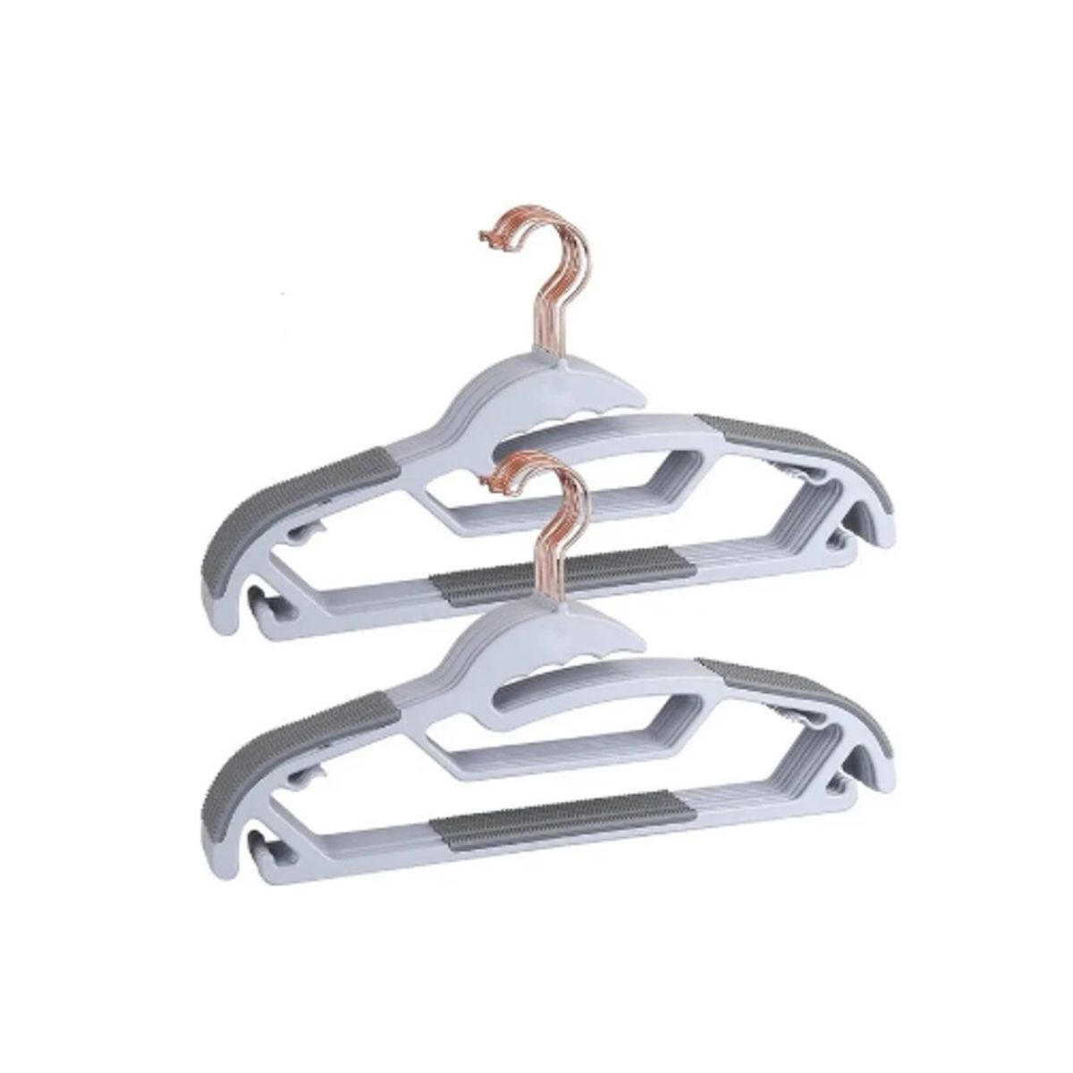 GENERICO - Pack 10 colgadores ganchos perchero plastica de ropa Gris #1