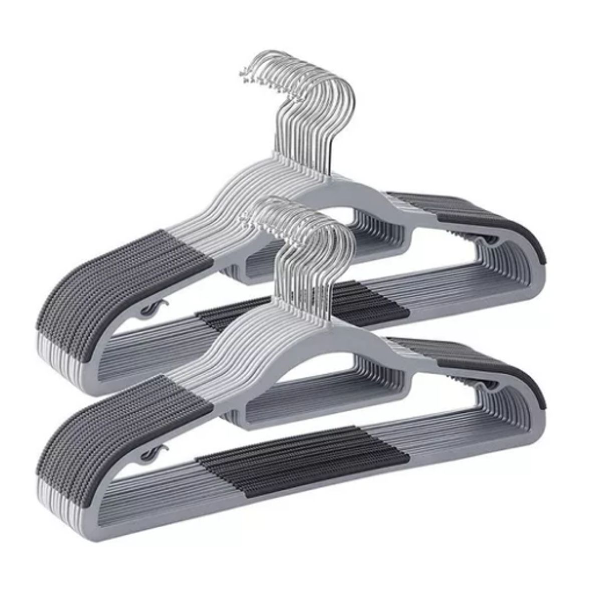 GENERICO - Pack 10 colgadores ganchos perchero plastica de ropa Gris #1