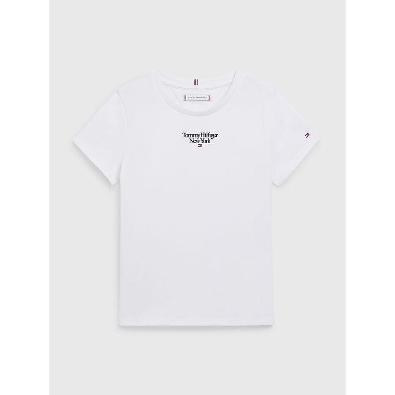 TOMMY HILFIGER - Polera Logo Grafico Blanco Niña
