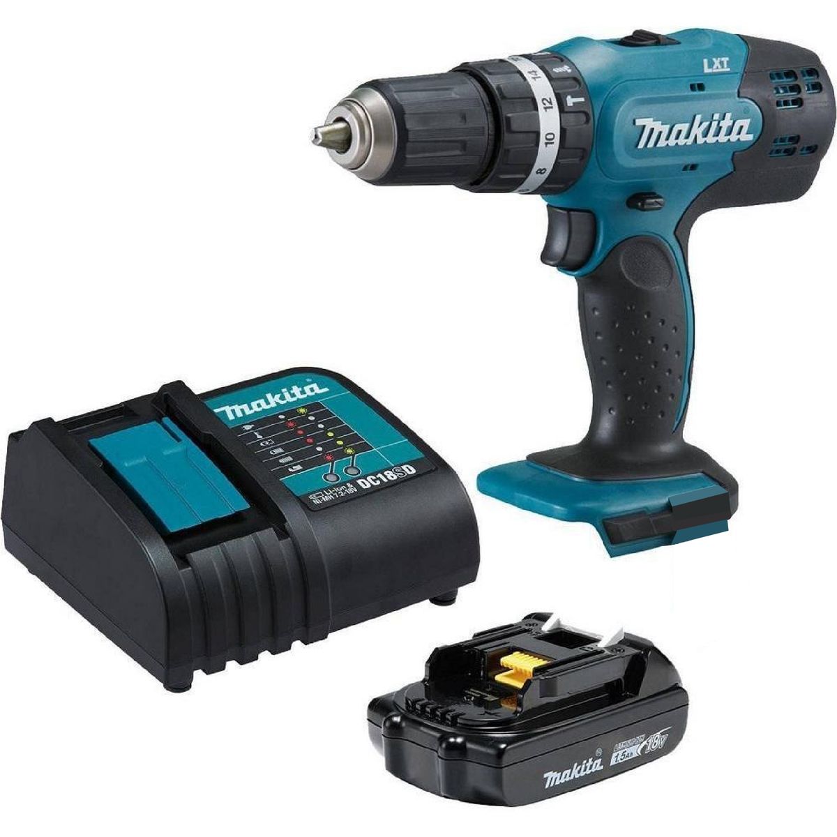 MAKITA - Taladro Percutor 18v 13mm Makita Dhp453x10 - 1 Bateria