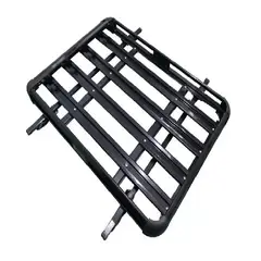FLAMINGOS - Parrilla Carga Auto Aluminio Negra 160 cms x 110 cms + Barra Porta Equipaje 120 cms