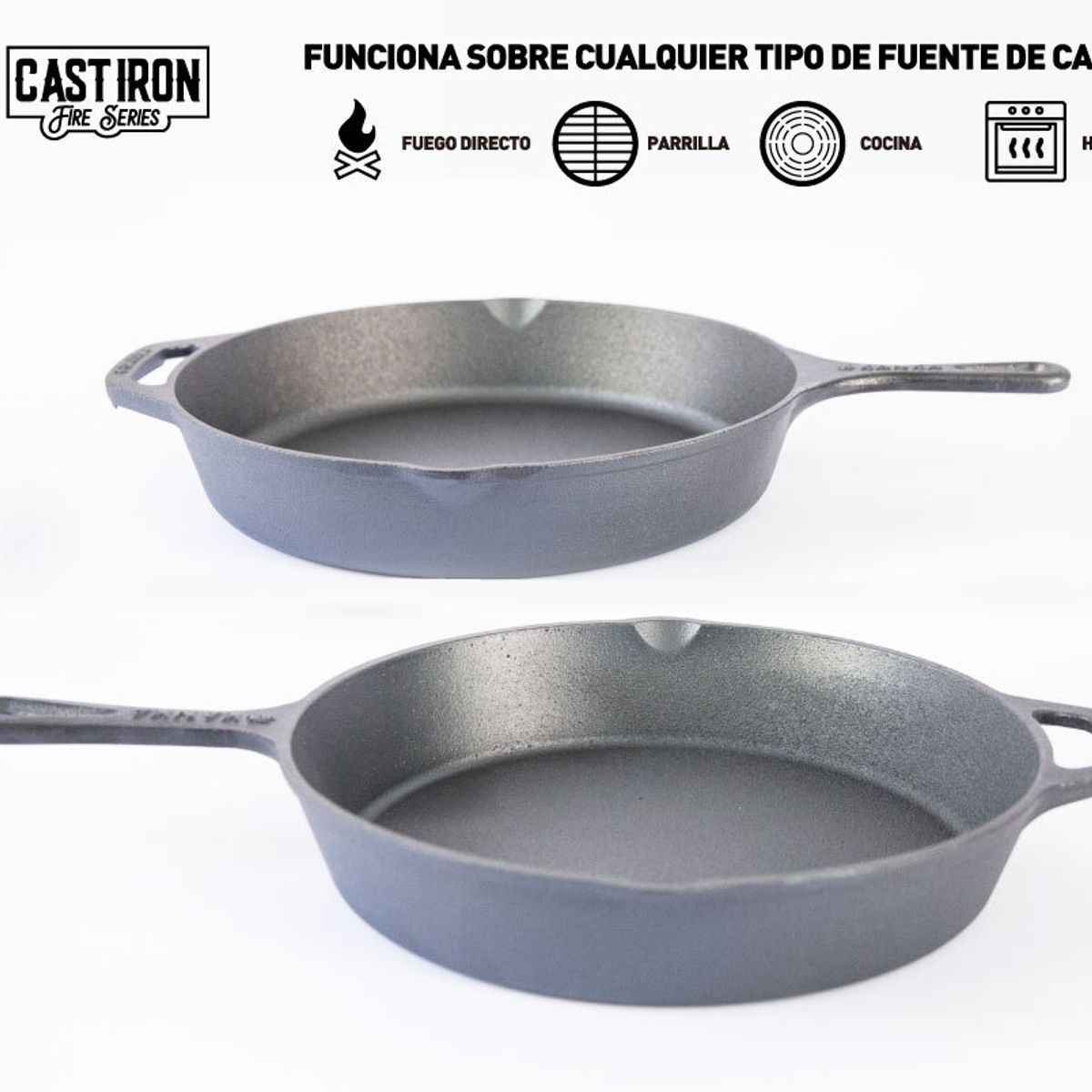 KANKA - KANKA - Set 2 Sartenes 25 Y 30cm Hierro Fundido + Accesorios