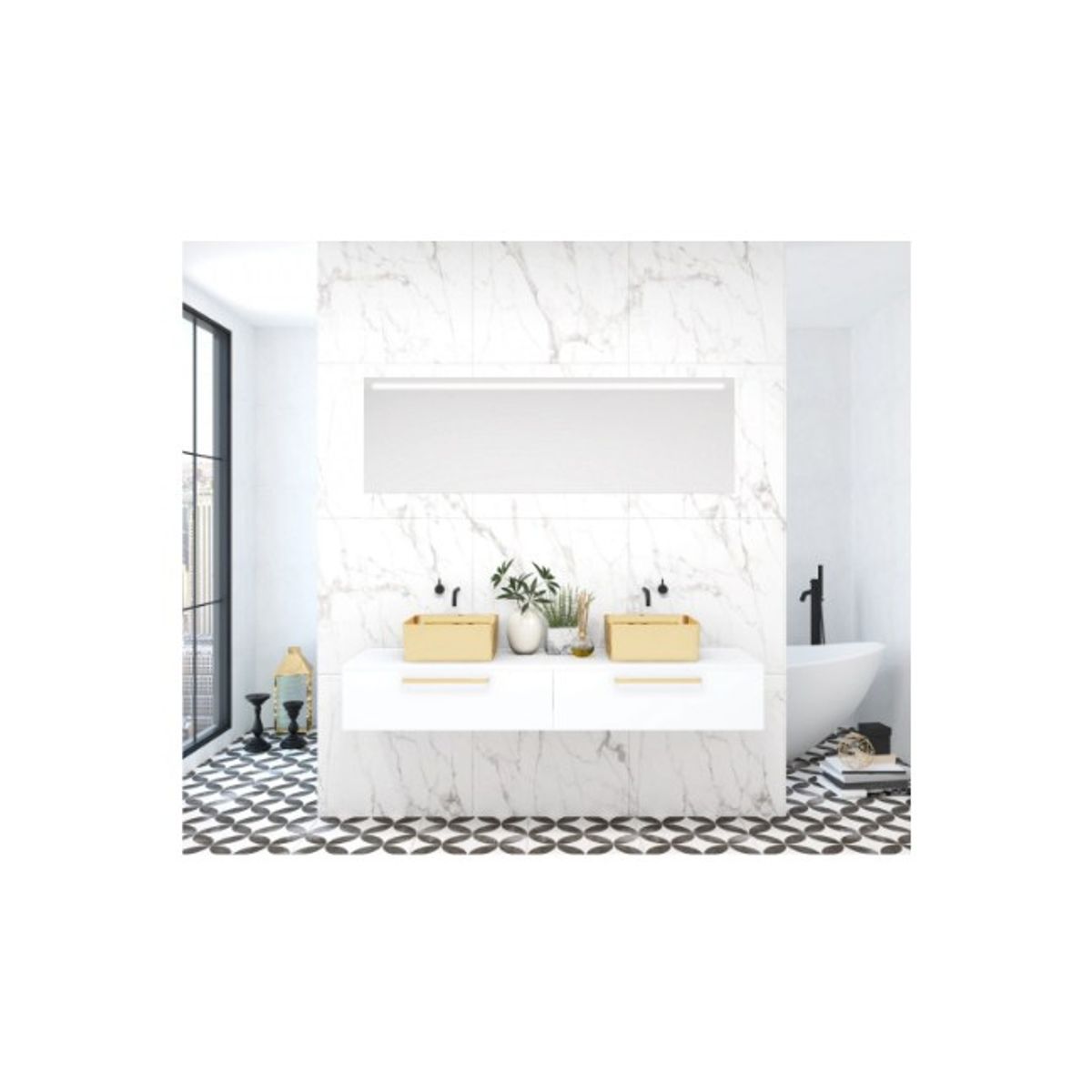 GENERICO - Pack 10 pegatina laminas efecto mármol adhesiva para baño, dormitorio, cocina, azulejos 60x30