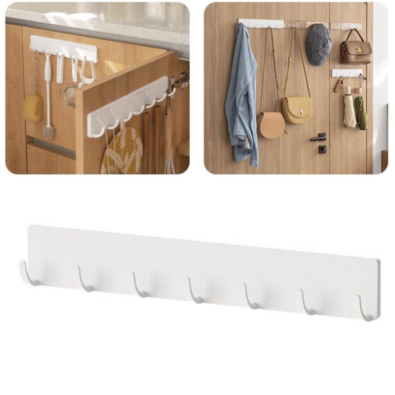SANTU HOME & DECO - Gancho Colgador Adhesivo 7 Espacios Blanco