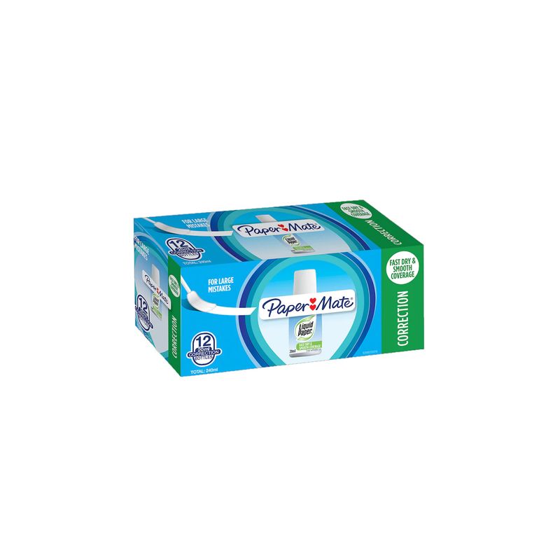 PAPER MATE - Corrector Líquido Paper Mate Envase 20ml x 12ud