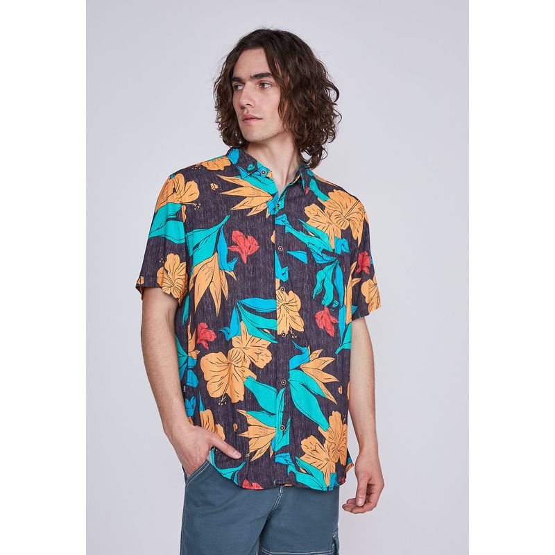 SIOUX - Camisa Hombre Colores Fuerte Gris Sioux