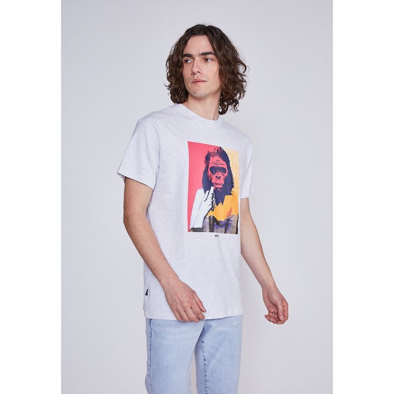 SIOUX - Polera Hombre Mono Gris Sioux