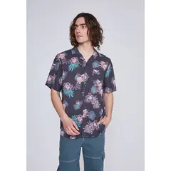 SIOUX - Camisa Hombre Flores Azul