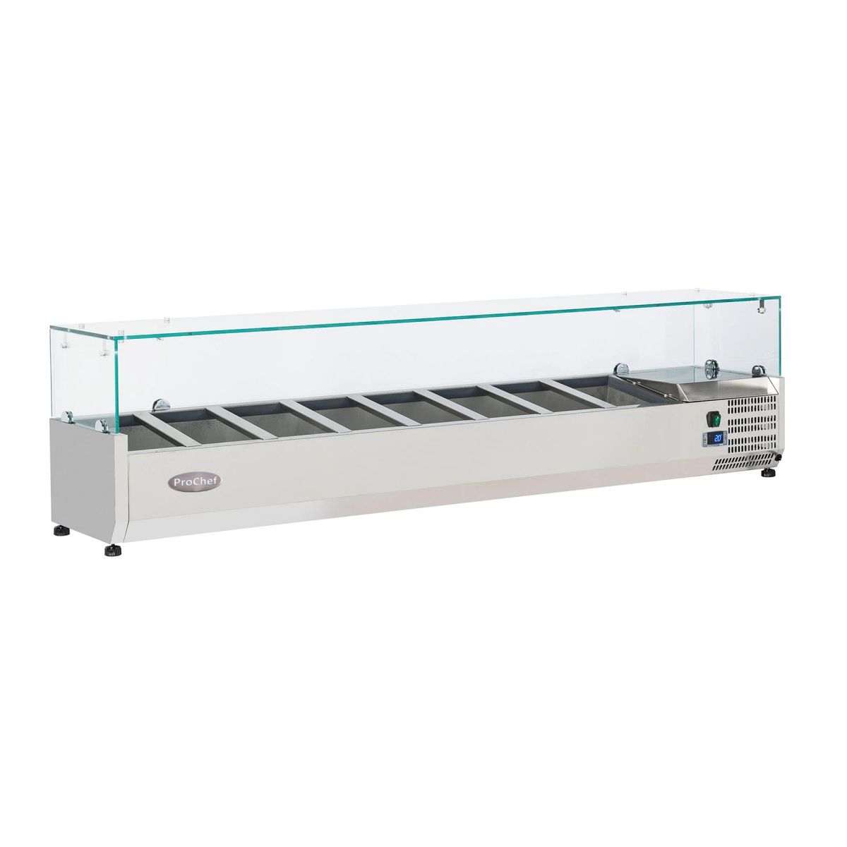 PROCHEF - Vitrina Refrigerada Sobremesa 180 cm. Acero Inox