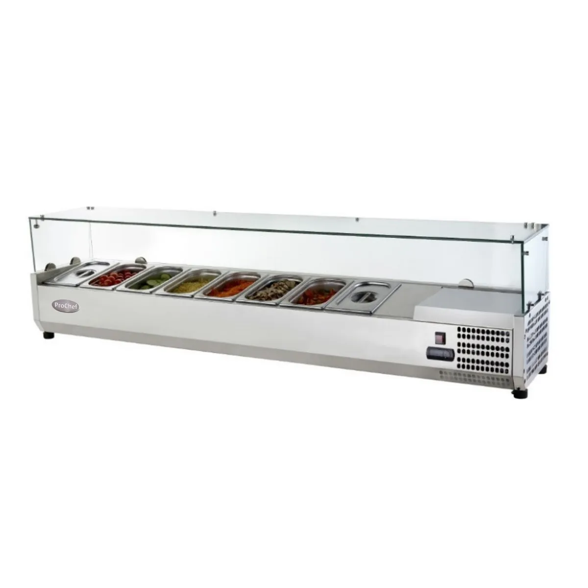 PROCHEF - Vitrina Refrigerada Sobremesa 180 cm. Acero Inox