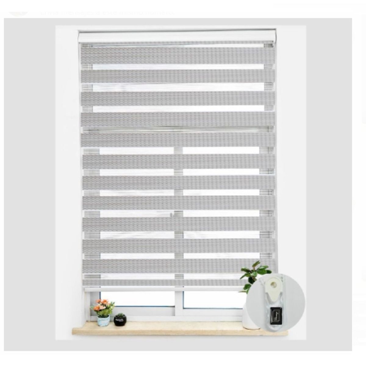 GENERICO - Cortinas Roller Dúo Tejido Gris 180x200cm