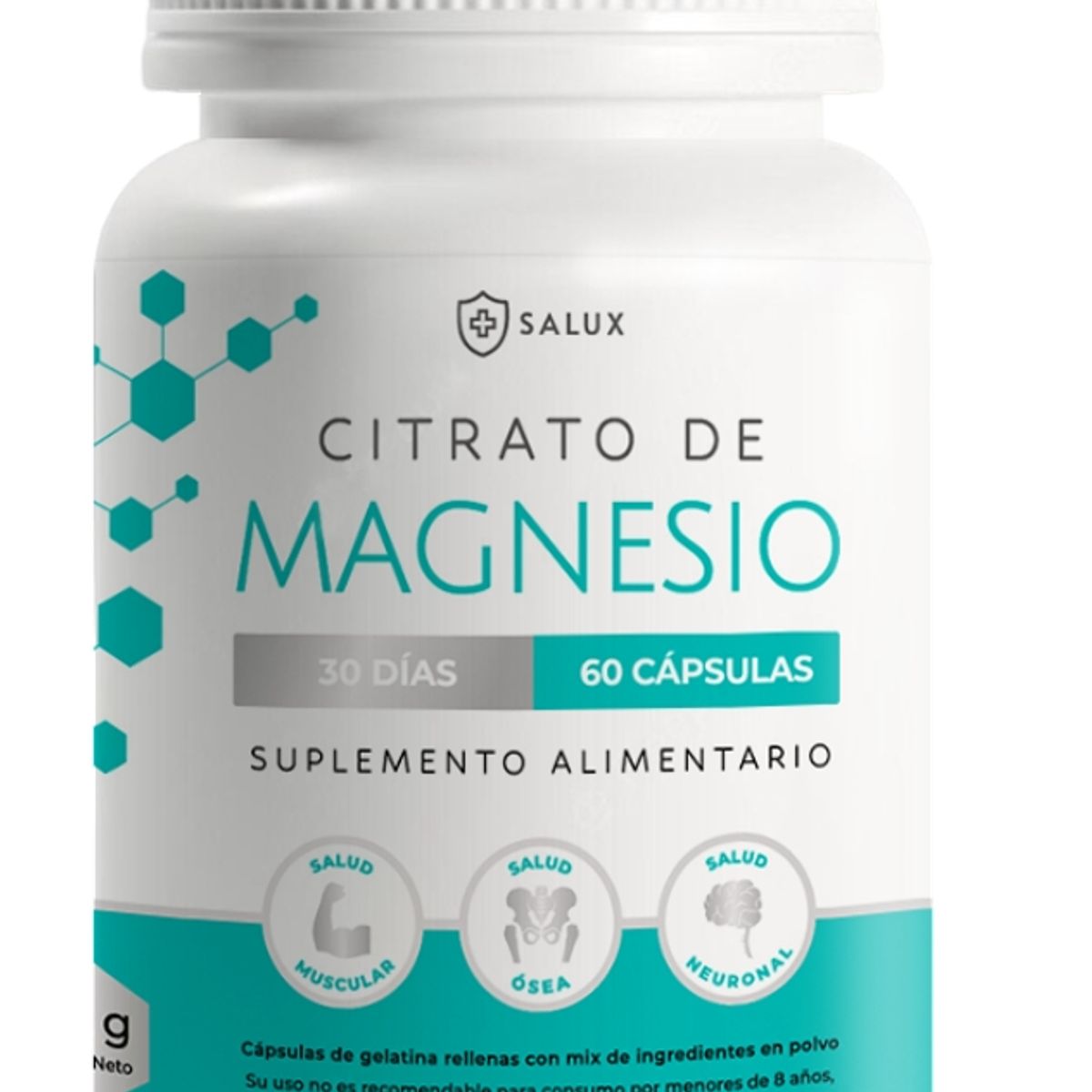 PALIKOS FITNESS - Citrato de magnesio Salux /60 capsulas / 30 dias.