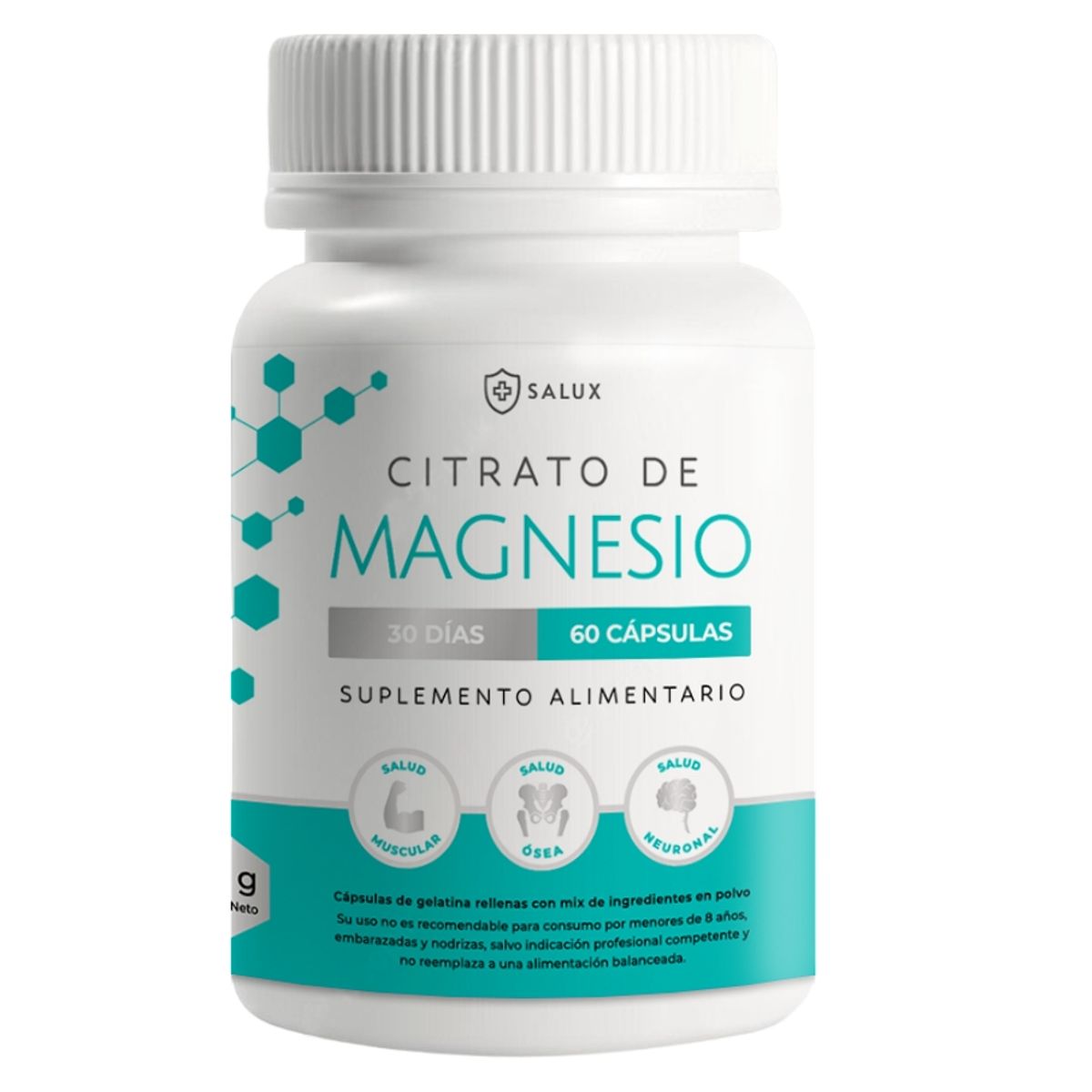PALIKOS FITNESS - Citrato de magnesio Salux /60 capsulas / 30 dias.