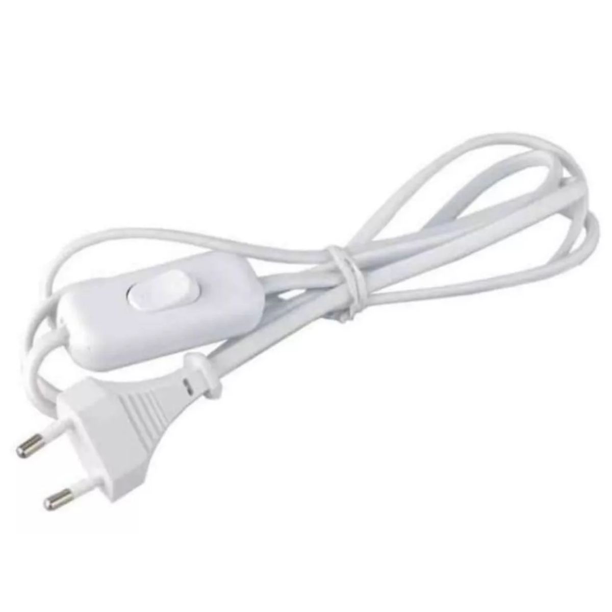 GENERICO - Cable Lampara Con Interruptor Y Enchufe Blanco 1,5 M