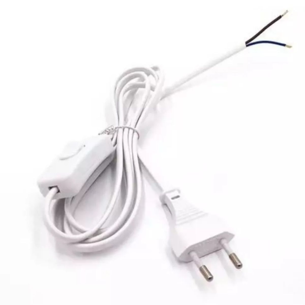 GENERICO - Cable Lampara Con Interruptor Y Enchufe Blanco 1,5 M