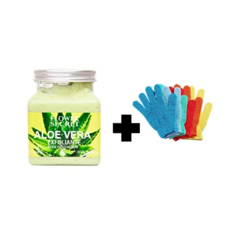GENERICO - Exfoliante Corporal Y Facial 500 Grs Aloe Vera + Guante exfoliante.