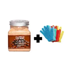 GENERICO - Exfoliante Corporal Y Facial 500 Grs Café + Guante exfoliante.