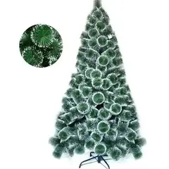 GENERICO - Arbol De Navidad Artificial 210cm Verde Nevado Soporte Metálico