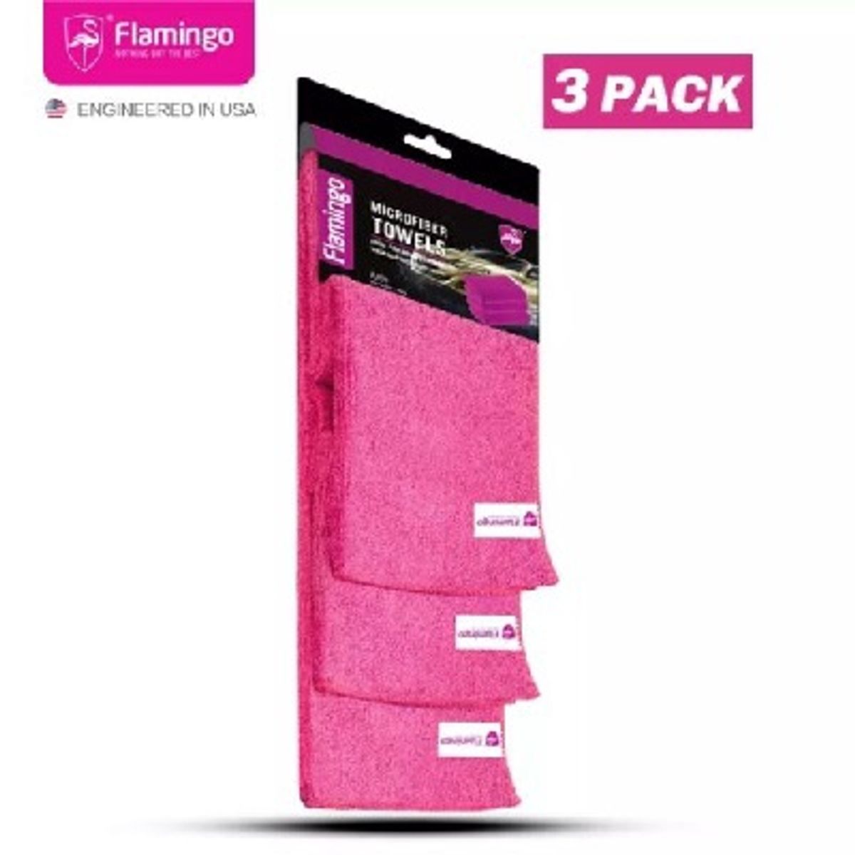 FLAMINGOS - Toallas de Microfibra: 3 Unidades de 40×30 Centímetros