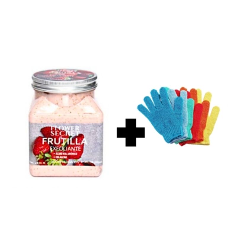 GENERICO - Exfoliante Corporal Y Facial 500 Grs Frutilla + Guante exfoliante.