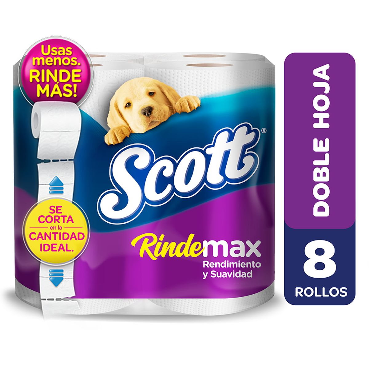 SCOTT - Papel Higiénico Scott Rindemax 22 m 8 un.