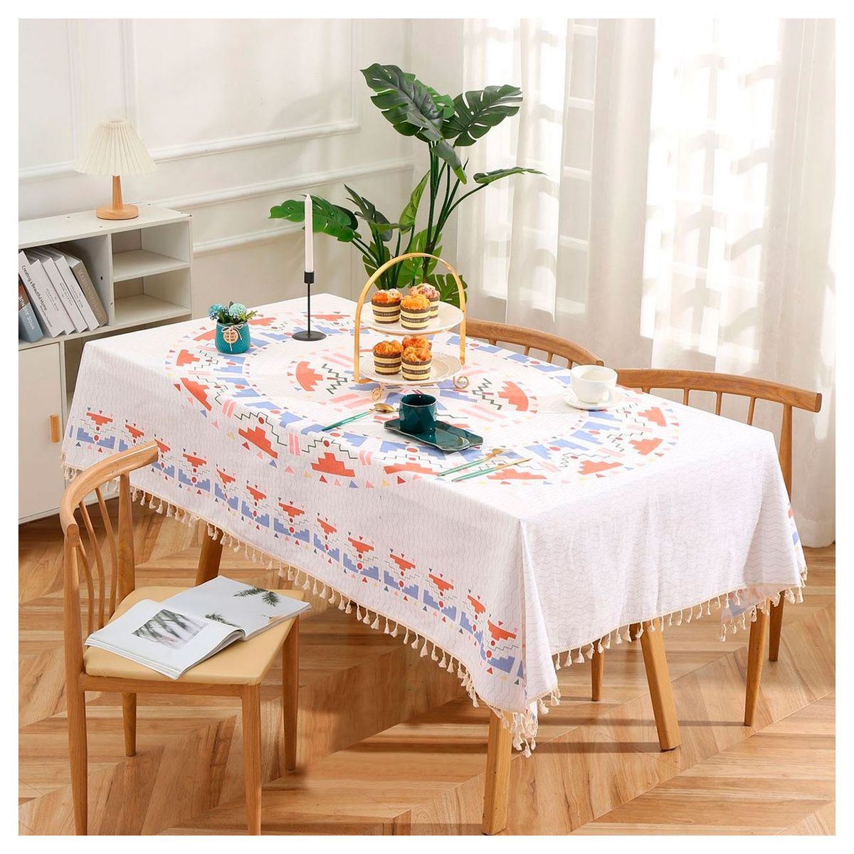 GENERICO - Mantel Rectangular Diseño Etnico 140x220 Comedor Modelo 05