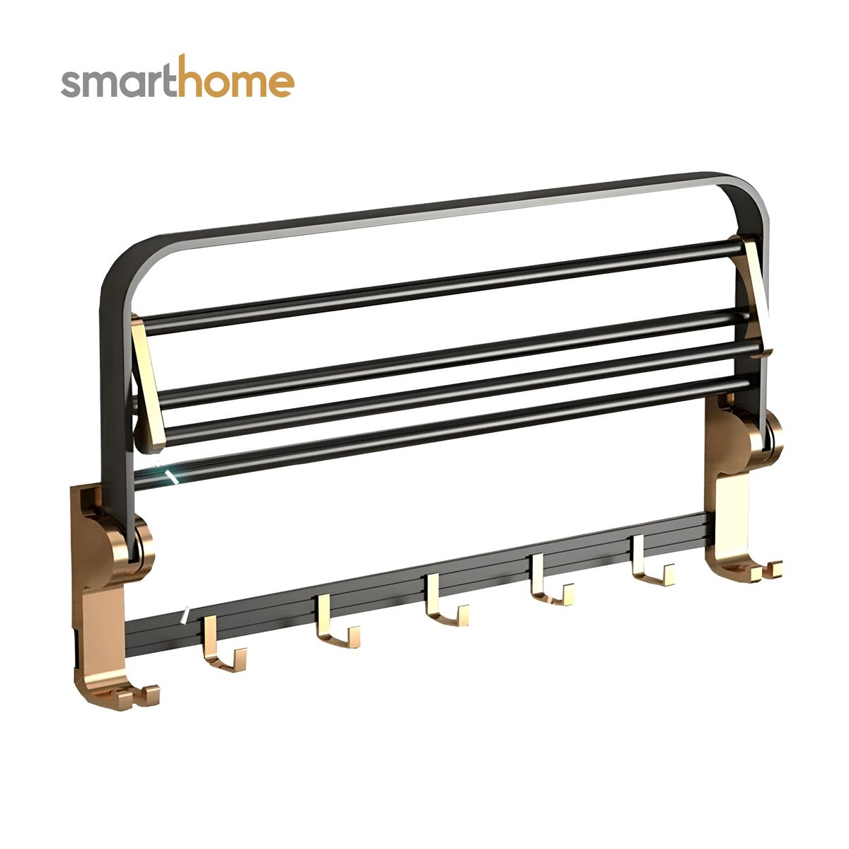 GENERICO - Toallero Plegable Acero Smarthome Dorado Negro