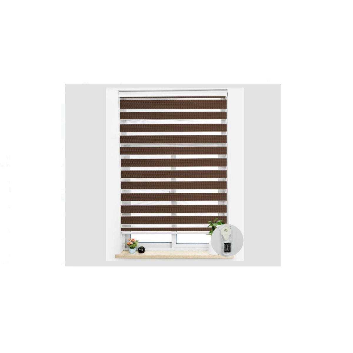 GENERICO - Cortinas Roller Dúo Tejido Marrón 140x200cm