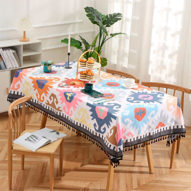 GENERICO - Mantel Rectangular Diseño Etnico 140x220 Comedor Modelo 06