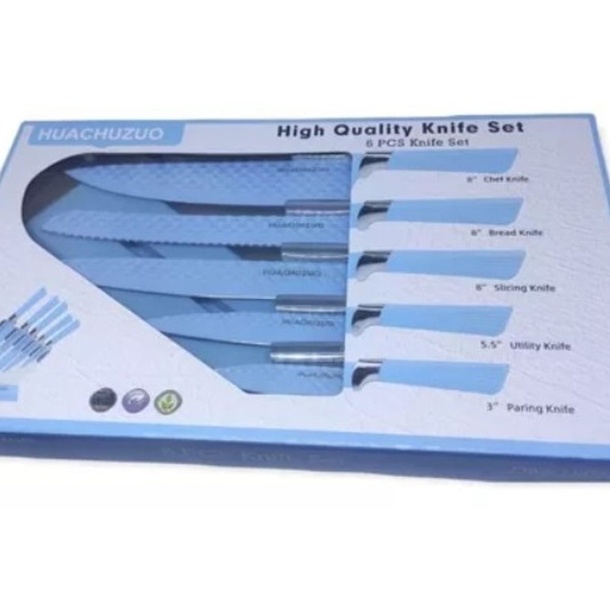 GENERICO - Set 5 Cuchillos Cocina Acero Inoxidable Con Soporte Acrilico