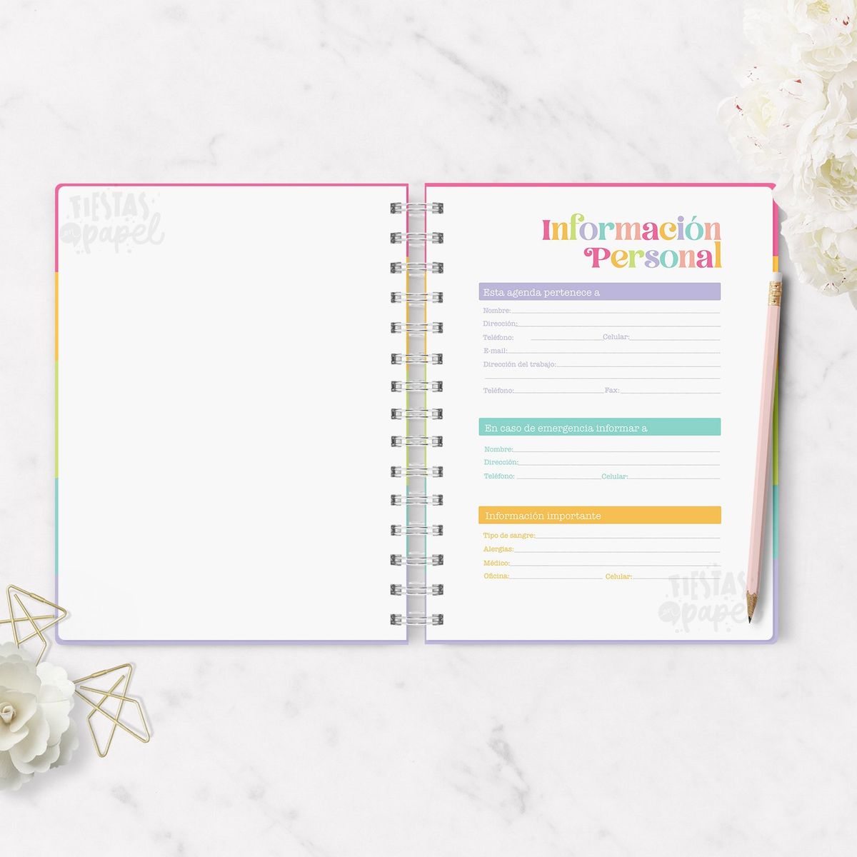 FIESTAS EN PAPEL - Agenda 2026 ¡Hello! Planificación mensual, semanal