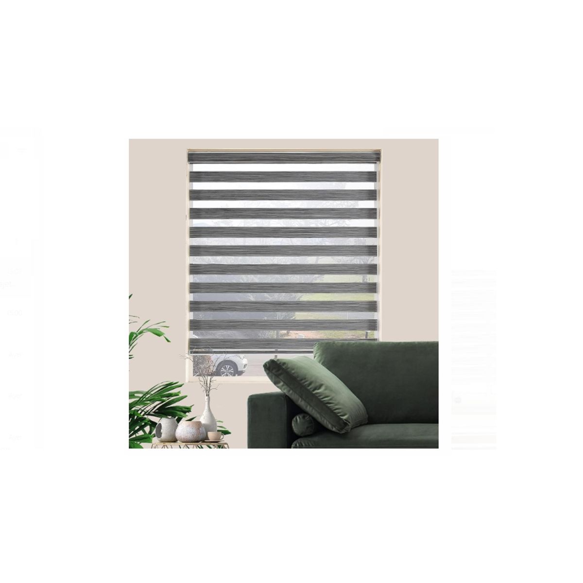 GENERICO - Cortinas Roller Dúo Premium Gris Oscuro 100x200cm