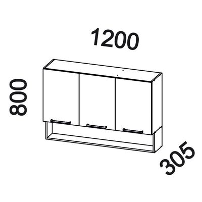 Imagen 2 del producto Mueble mural con nicho 120x80x30 cm blanco