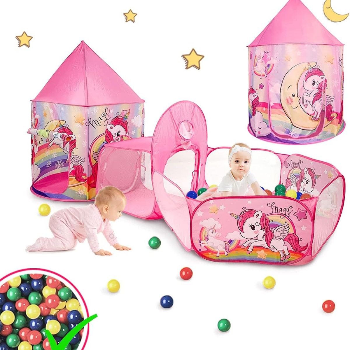 GENERICO - CARPA CASTILLO 3 EN 1 UNICORNIO