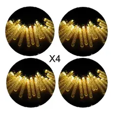 GENERICO - X4 Luces Solares Guirnalda Calida Navidad Tubo 30leds 6 Metros