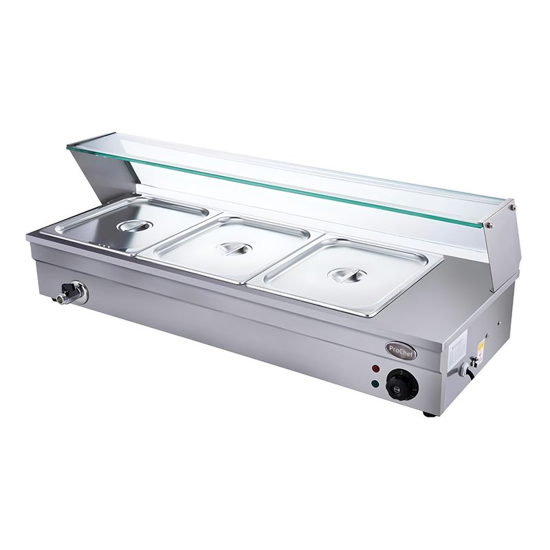 PROCHEF - Vitrina de Calor Baño Maria Sobremesa 3 x GN 1/2.