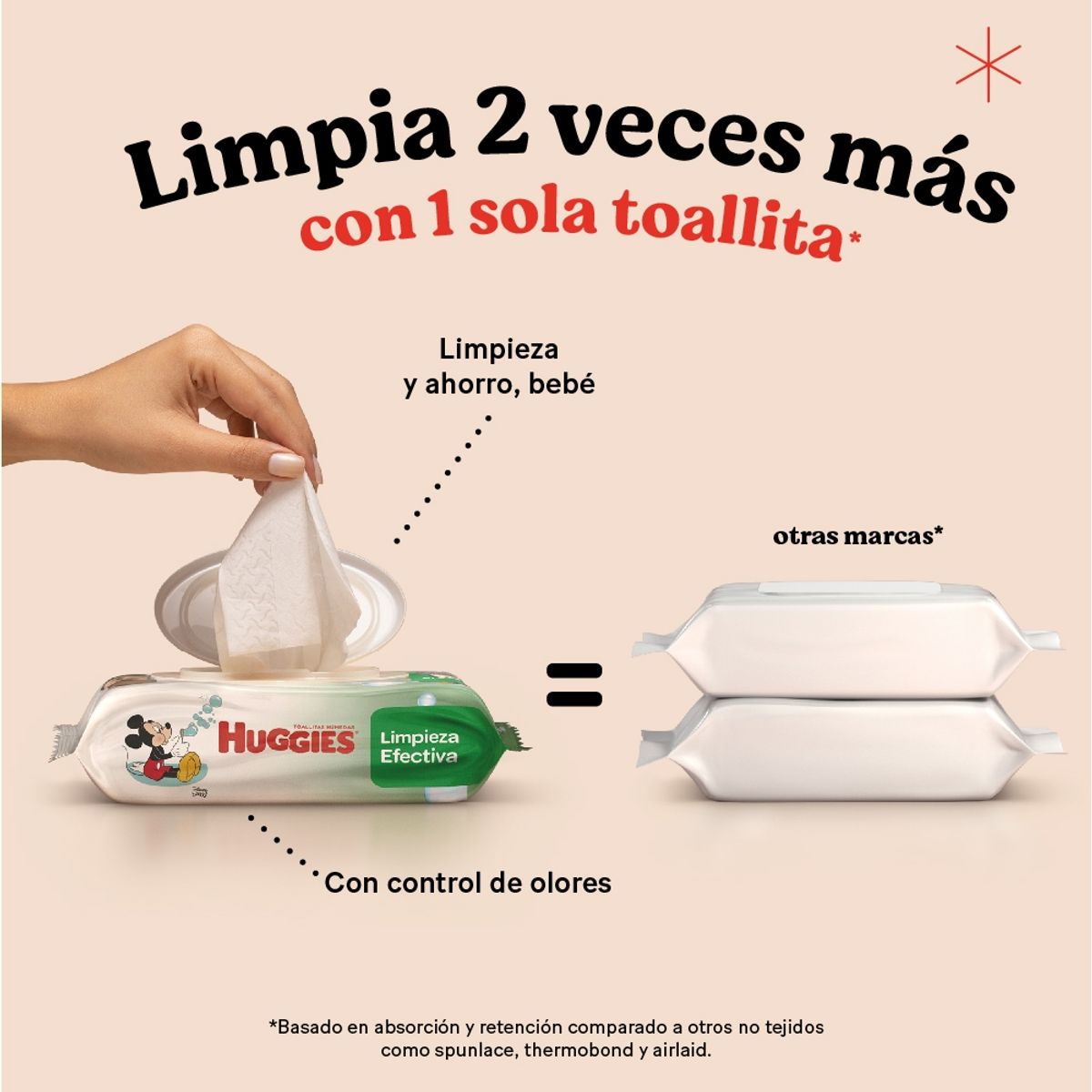 HUGGIES - Toallitas Húmedas Huggies Limpieza efectiva - 48 un