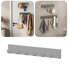 SANTU HOME & DECO - Colgadores Organizador Perchero de Pared de 7 Espacios Blanco