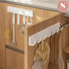SANTU HOME & DECO - Colgador Organizador Perchero de Pared de 7 Espacios Blanco
