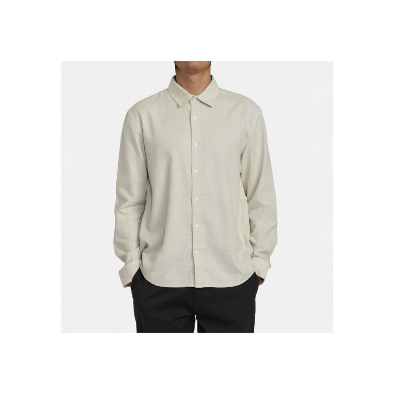 RVCA - Camisa M/L Hombre Hi Grade M Wvtp Beige RVCA_.