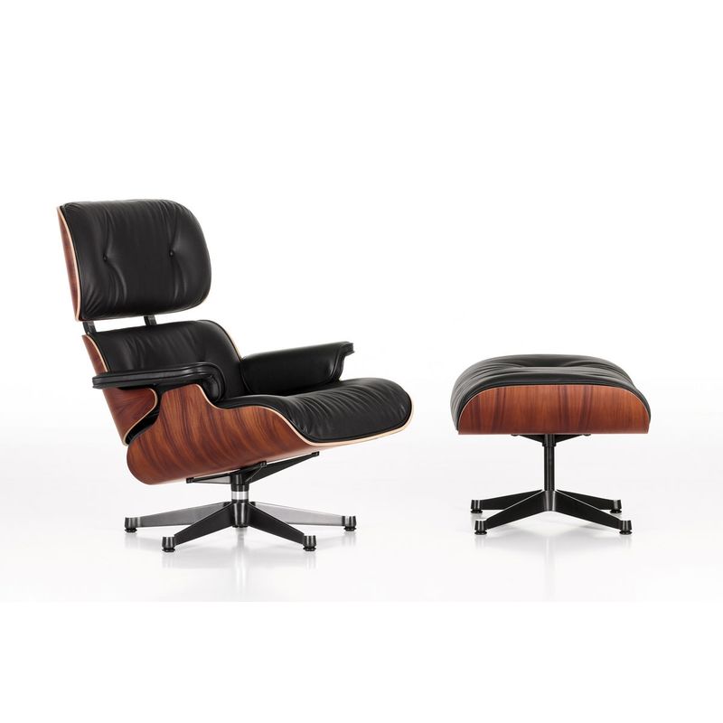 THE POPULAR DESIGN - CONJUNTO EAMES LOUNGE Y OTTOMAN NEGRO