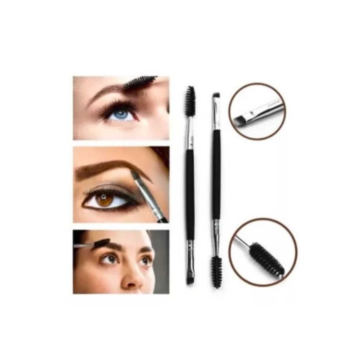 GENERICO - Brocha Pincel Para Maquillaje Cejas Y Pestañas 2 En 1