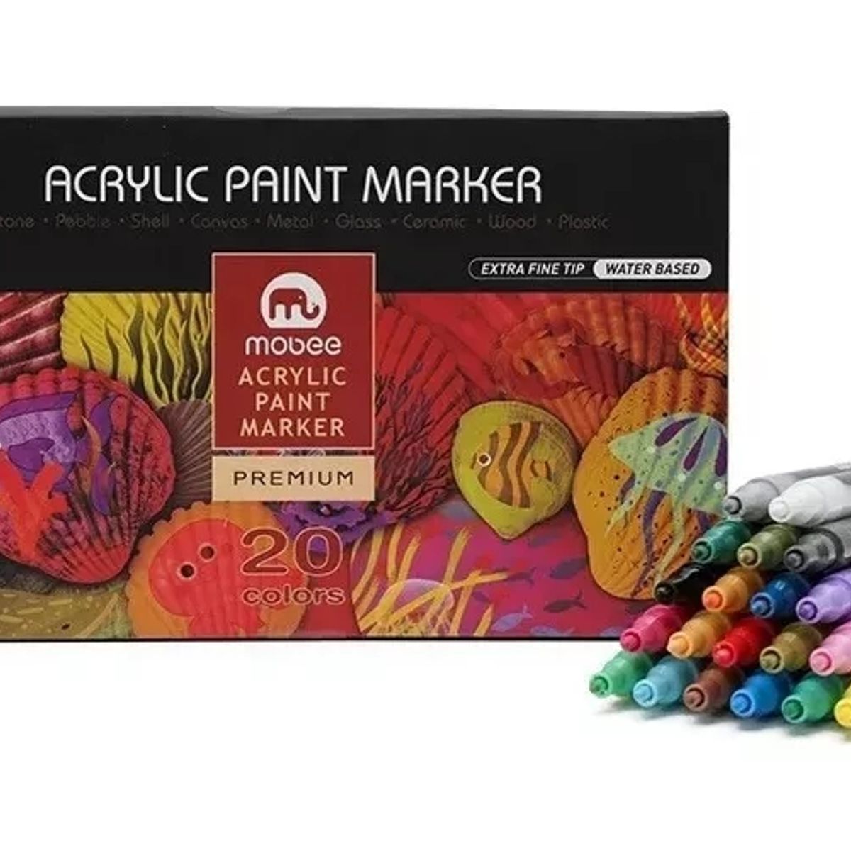 GENERICO - Marcadores Acrílicos Lápices 20 Color Punta Fina Tipo Posca