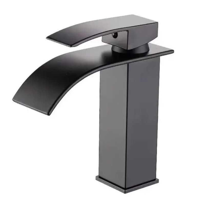 GENERICO - Llave monomando para lavamanos negro mate cascada