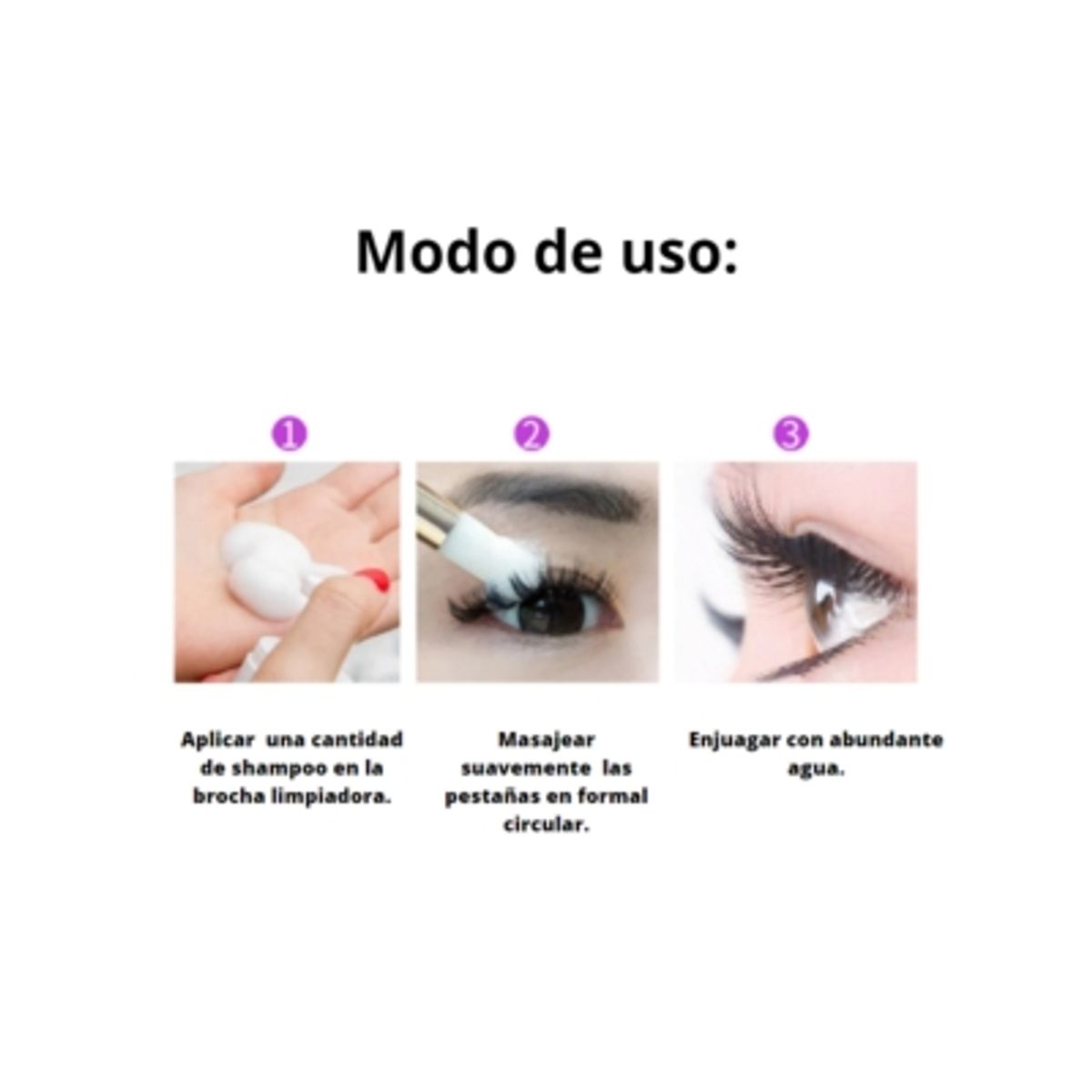 GENERICO - Kit Shampoo Espuma limpiadora para extensiones de pestañas