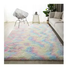 GENERICO - Alfombra Peluda Para Living Tipo Shaggy Arcoiris 240x200cm